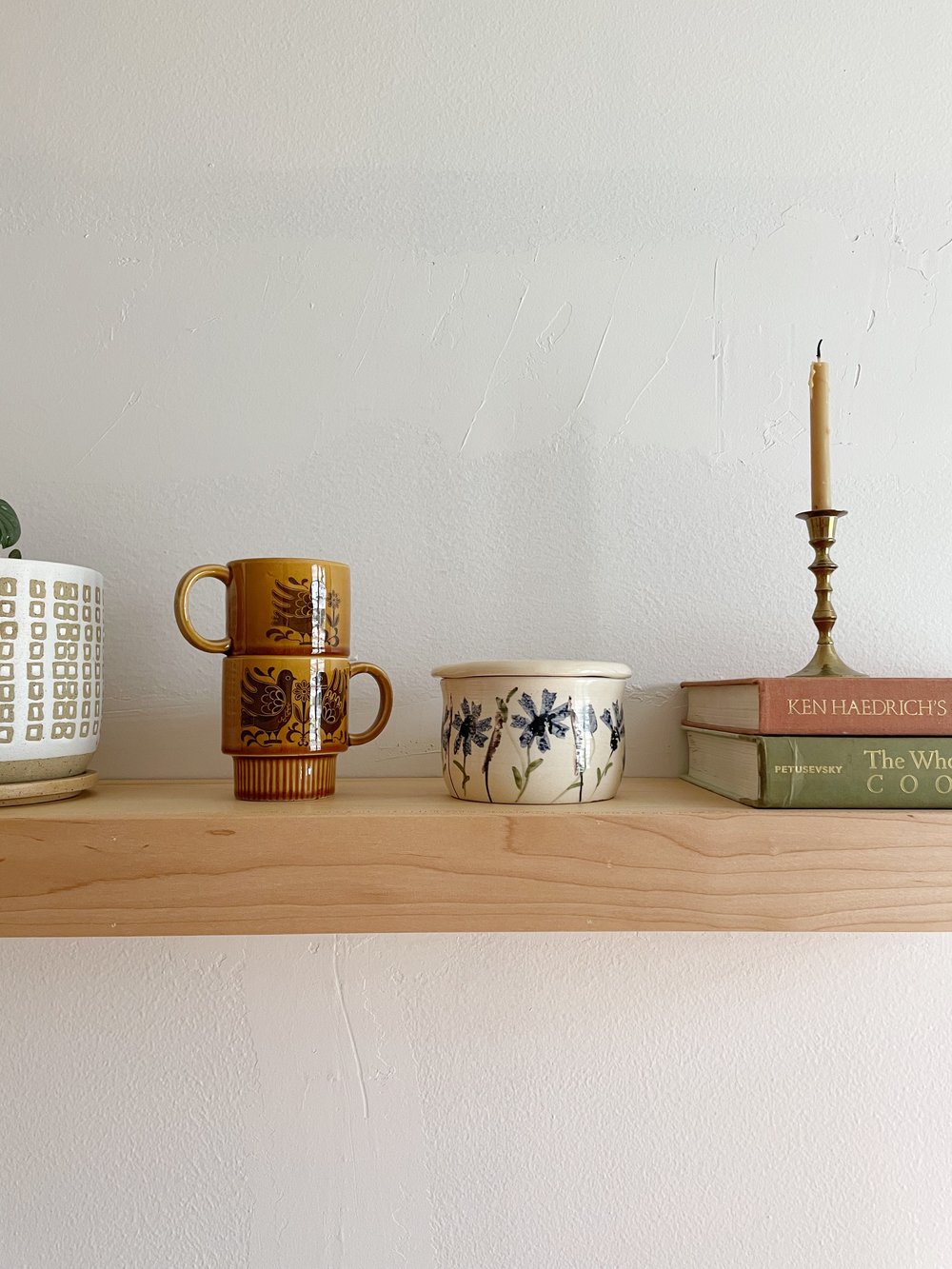 Maple Wood Floating Shelf with Hidden Bracket, Floating Shelves for Kitchen Storage
