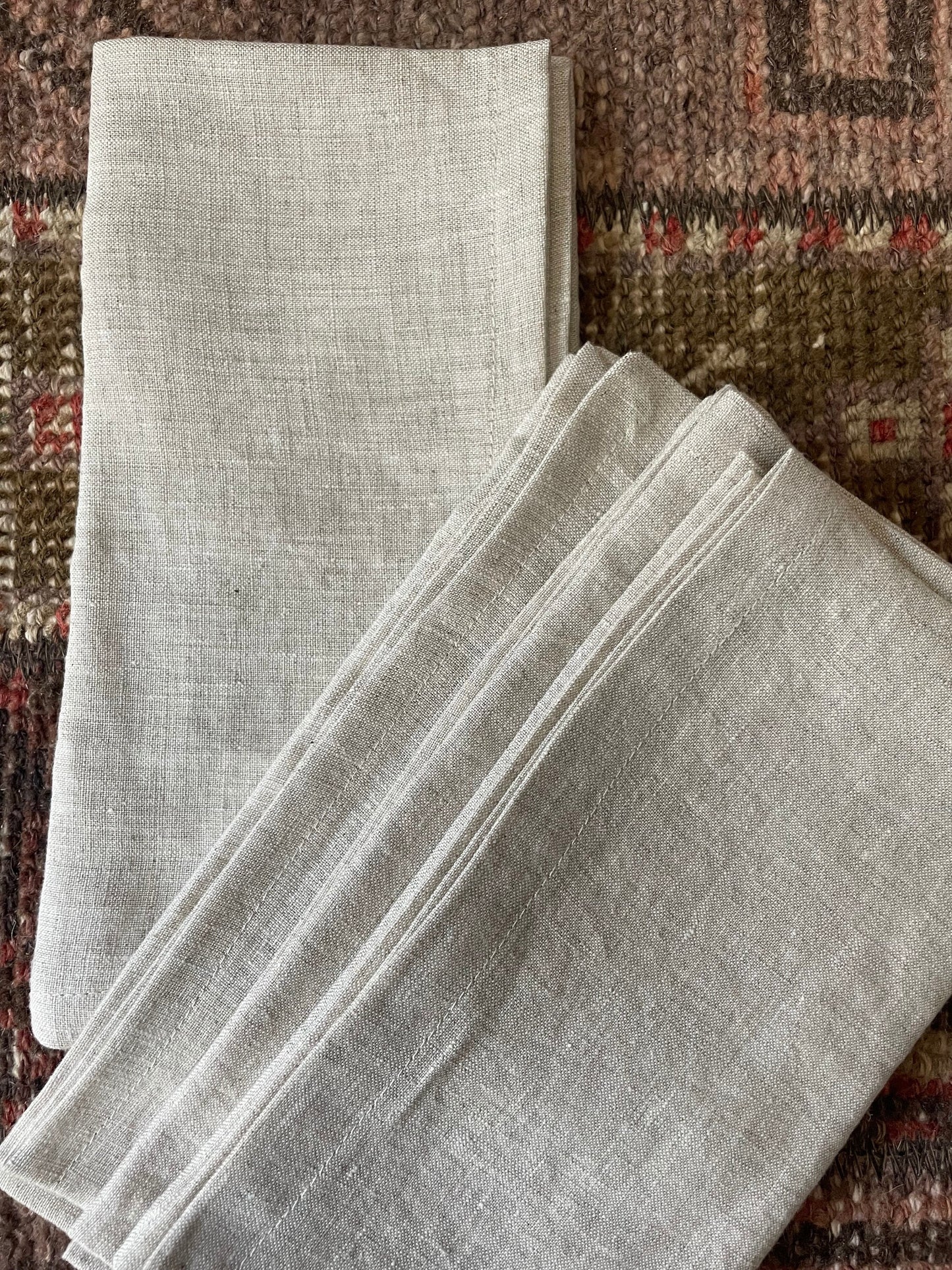 100% Linen Cloth Napkins in Natural Linen for Table Setting, Handmade in America