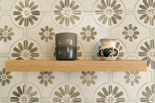 Solid White Oak Floating Shelf: Modern Home Decor, Hidden Metal Bracket