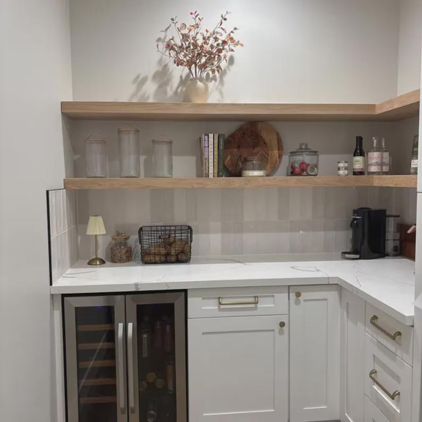 Solid White Oak Floating Shelf: Modern Home Decor, Hidden Metal Bracket