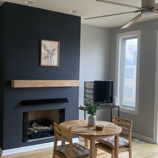 White Oak Fireplace Mantel with Bracket, Wood Floating Mantel for Fireplace, Heavy Duty Mantel Shelf in Walnut, White Oak, Maple, and Pine