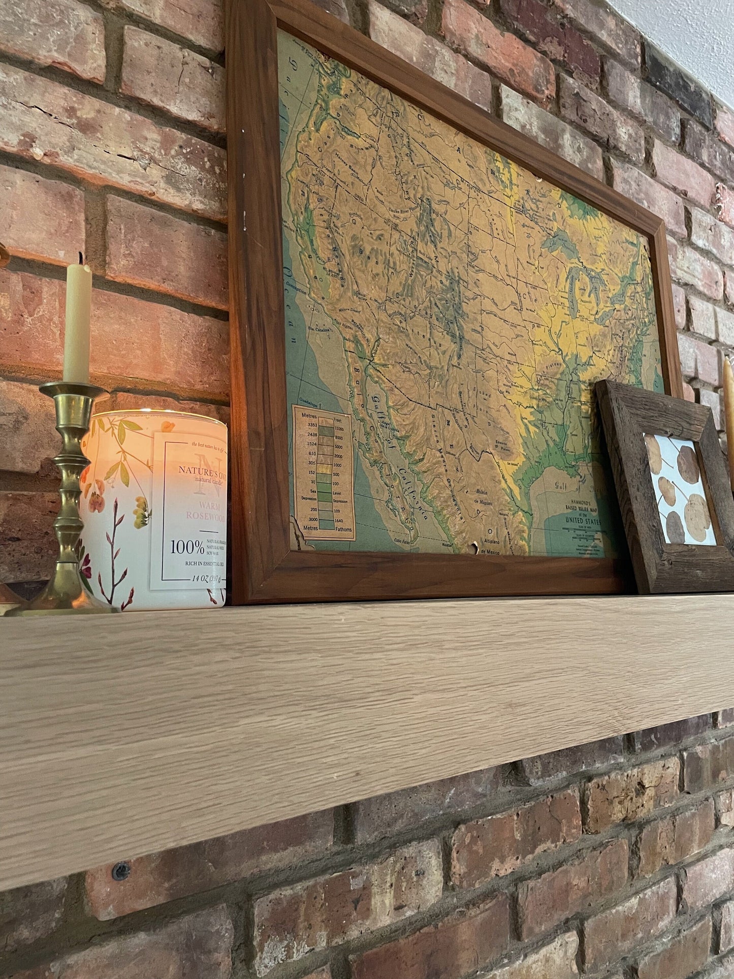 White Oak Fireplace Mantel with Bracket, Wood Floating Mantel for Fireplace, Heavy Duty Mantel Shelf in Walnut, White Oak, Maple, and Pine